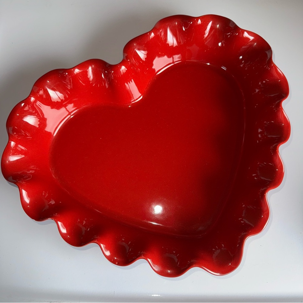 Emile Henry Heart-Shaped Red Ceramic Dish
